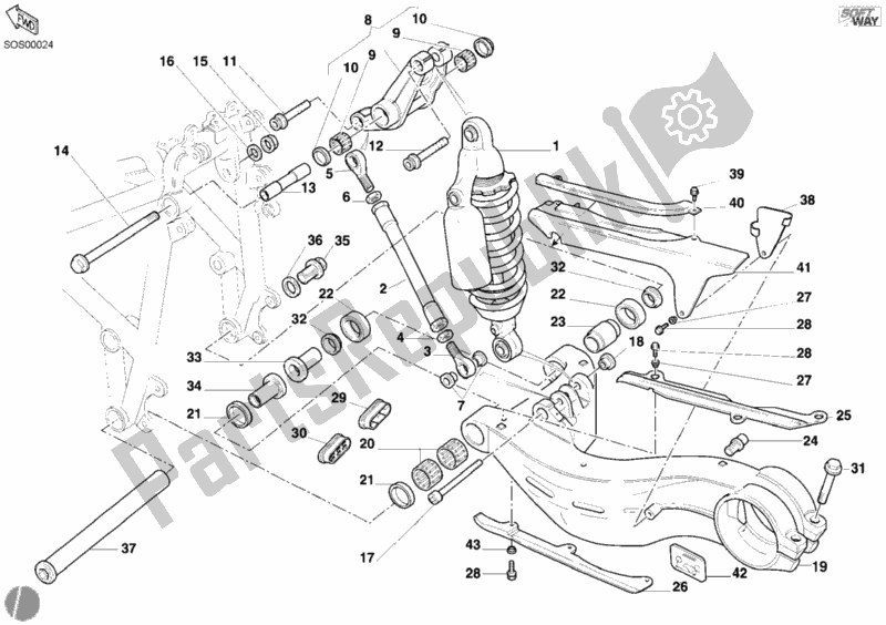Wszystkie części do Tylny Amortyzator Ducati Superbike 998 Final Edition Single-seat 2004